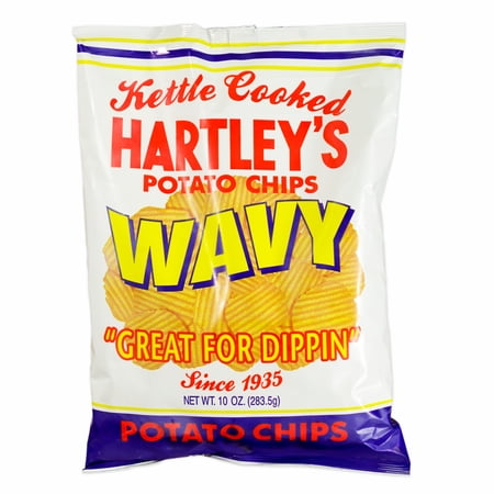 9 oz. Hartley's Wavy Potato Chips, Original Kettle Cooked Flavor, 0 Trans Fat, No Allergens Contained, Great for Dipping