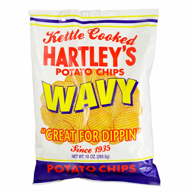 9 oz. Hartley's Wavy Potato Chips, Original Kettle Cooked Flavor, 0