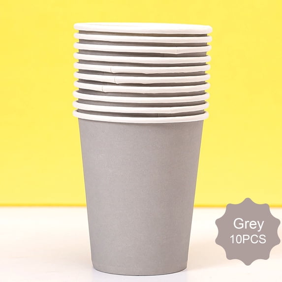 9 oz Paper Coffee Cups 10 Count, Disposable Leak-Proof Paper Cups, Sturdy Colored Disposable Paper Bathroom Cups Drinking Cup for Cold and Hot Drinks, Party, Office, Travel and Events