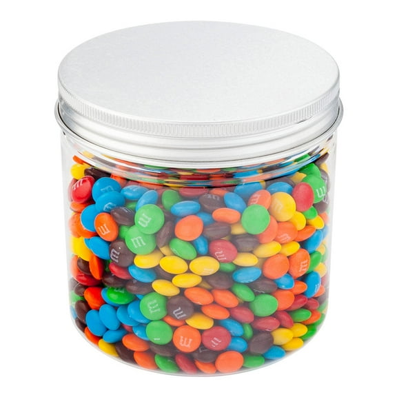 Restaurantware-8.5 Ounce Plastic Mason Jars, 100 Airtight Food Storage Jars - Aluminum Lids Included, Round, Clear Plastic Kitchen Storage Containers, Store Snacks, Candies, Ingredients, And More