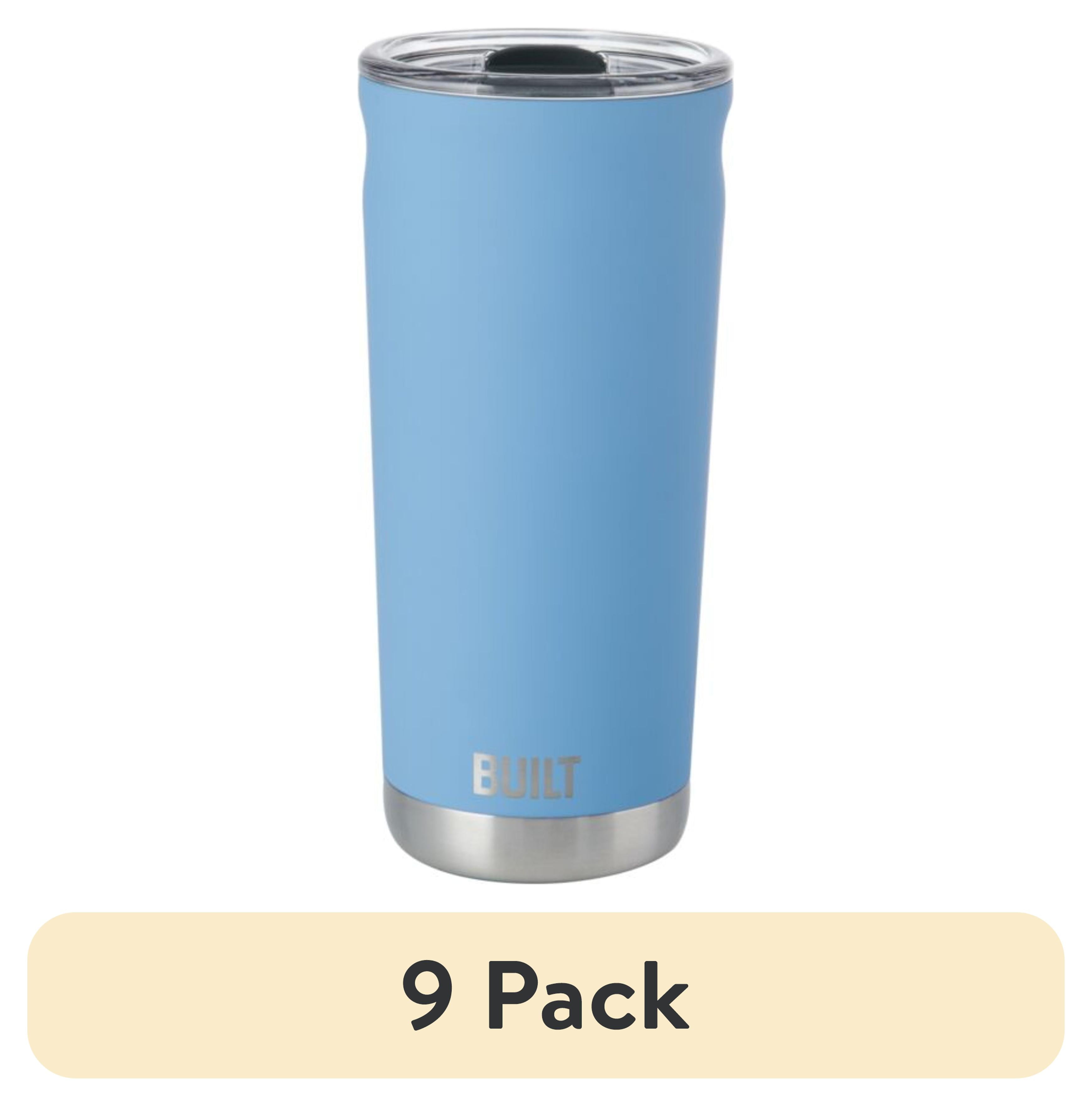 (9 pack) BUILT Torrent 20 oz Double-Wall Insulated Stainless Steel Tumbler Water Bottle, Sky Blue