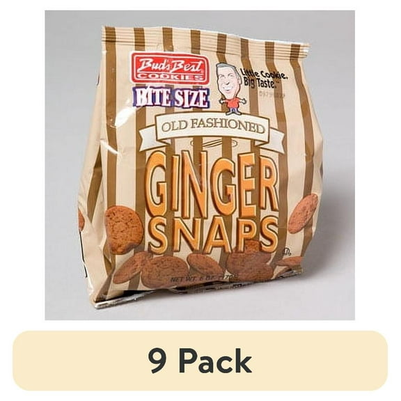 (9 pack) Bud's Best Old Fashioned Ginger Snaps Cookies Bite Size, 6 Oz.