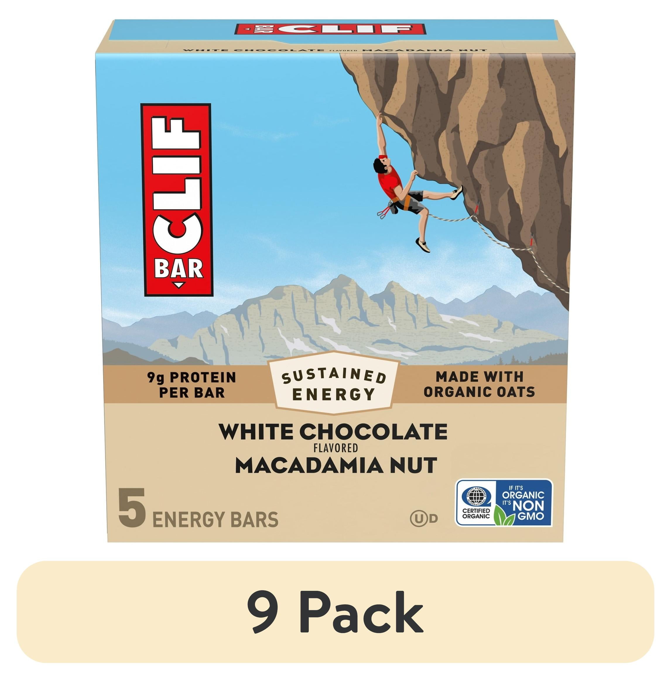 (9 pack) CLIF BAR Energy Protein Bars, White Chocolate Macadamia Nut, 5ct