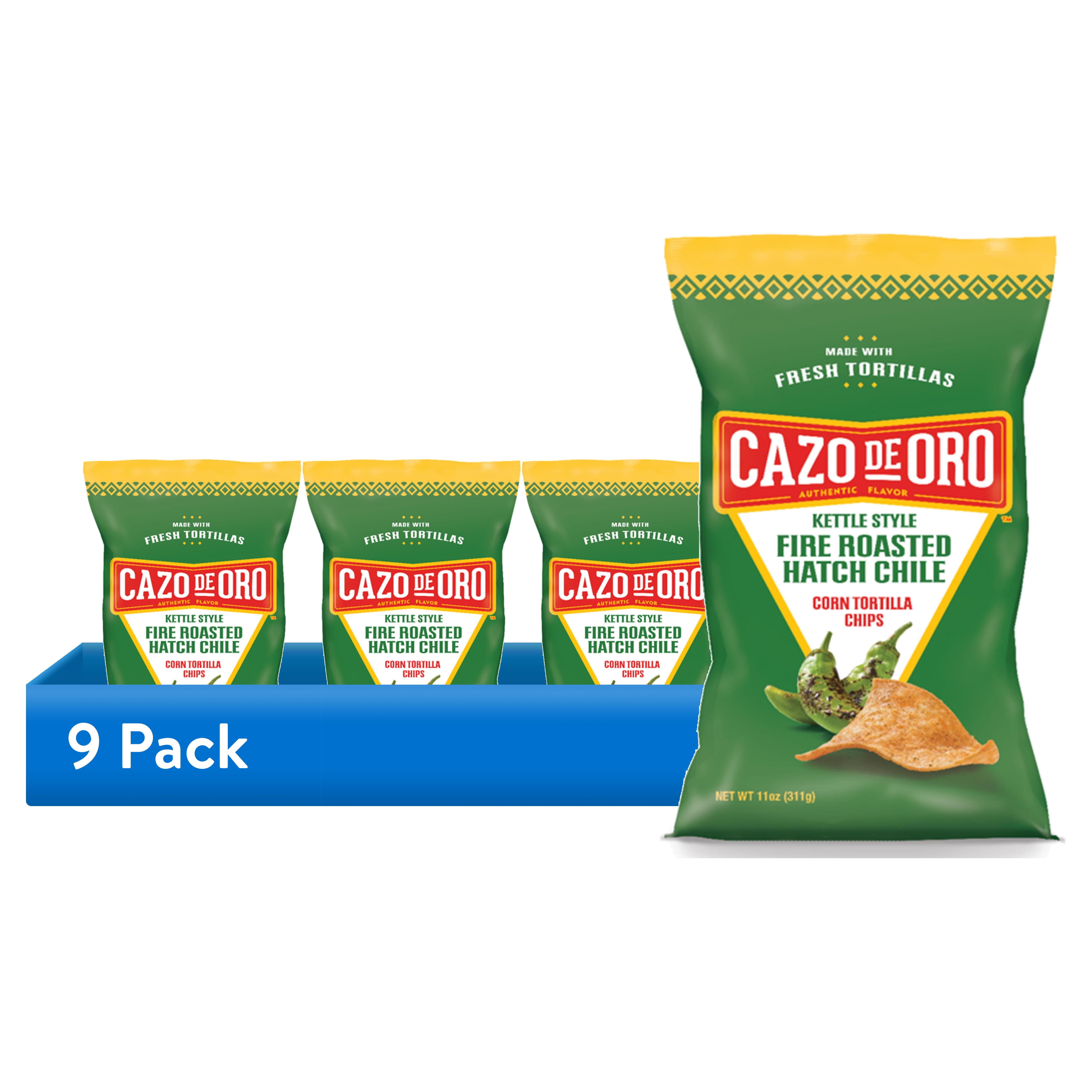 (9 pack) Cazo de Oro Fire-Roasted Hatch Chile Corn Tortilla Chips, 11 ...