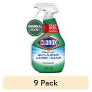 (9 pack) Clorox Clean-Up All Purpose Cleaner Spray with Bleach, Spray Bottle, Original, 32 fl oz