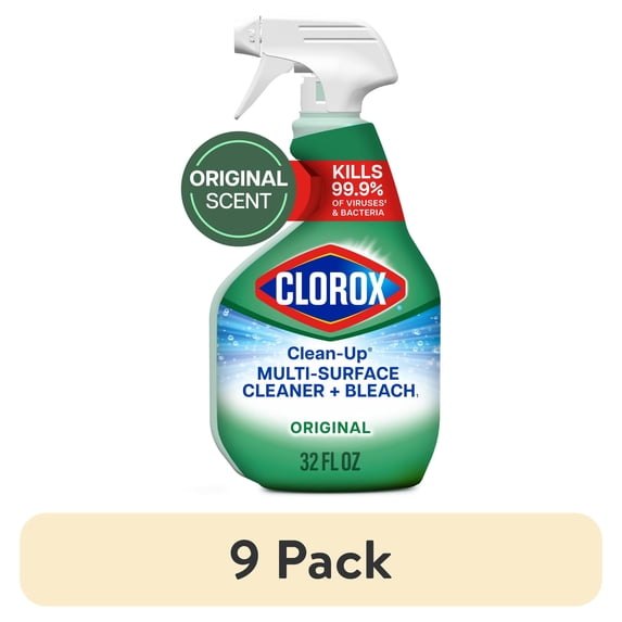 (9 pack) Clorox Clean-Up All Purpose Cleaner Spray with Bleach, Spray Bottle, Original, 32 fl oz