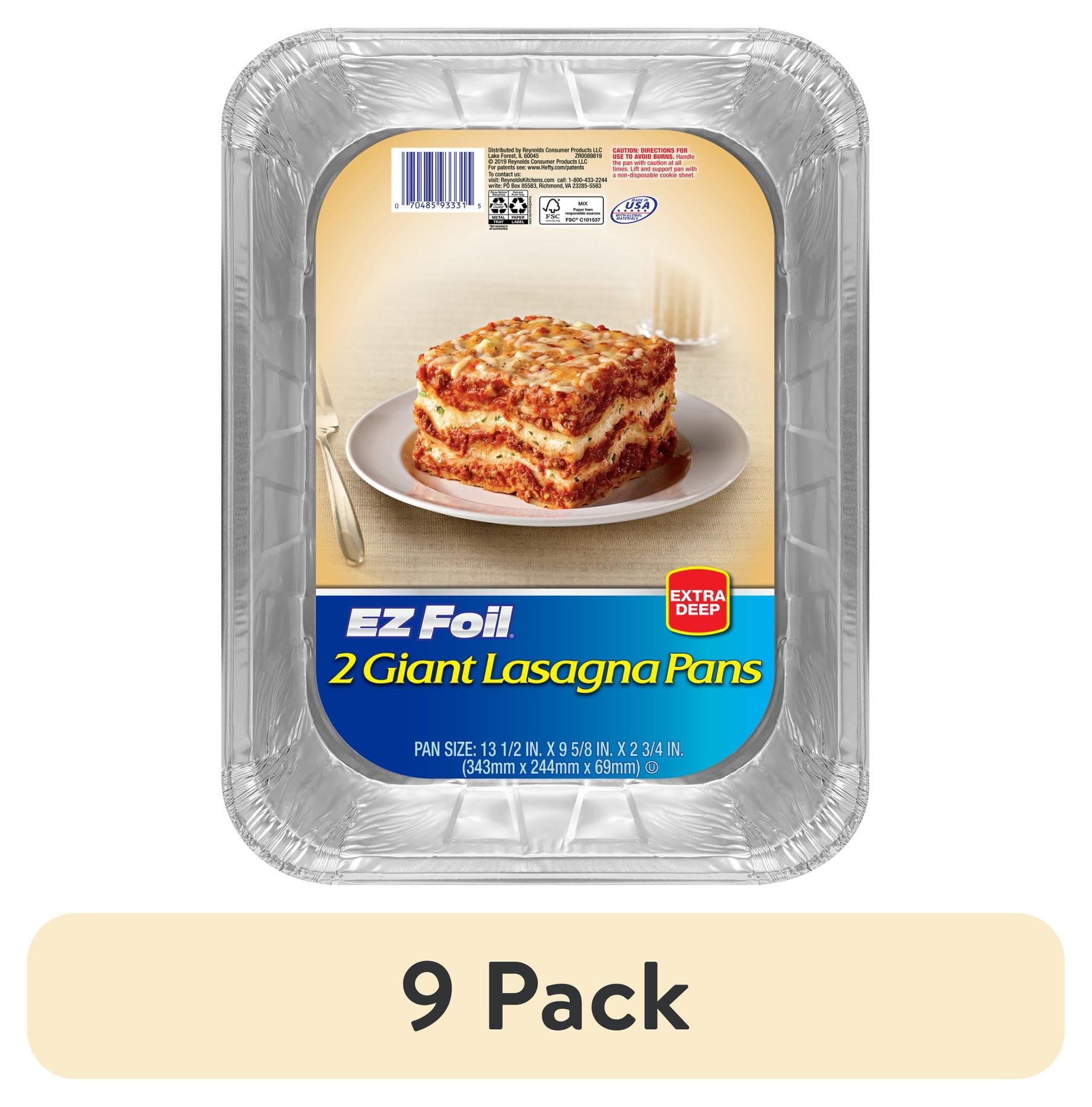 9 pack) EZ Foil Giant Disposable Lasagna Pan, 13 x 9 Inch, 2 Count
