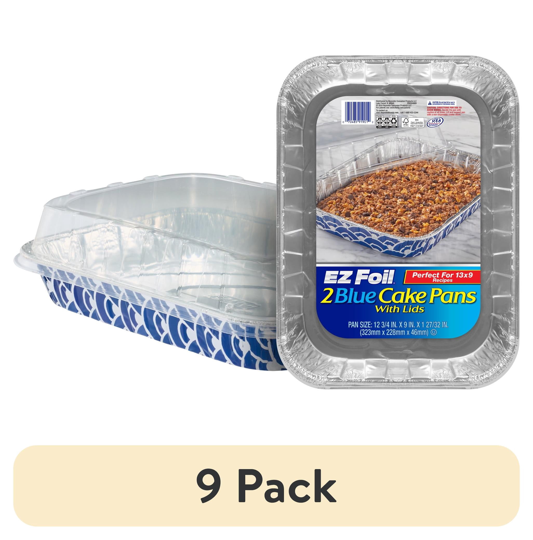 EZ Foil Cake Pans with Lids, Blue, 13x9 Inch, 2ct - Walmart.com