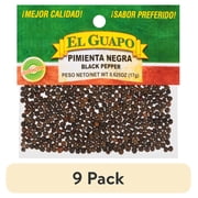 (9 pack) El Guapo Non-GMO Whole Black Pepper, 0.62 oz Bag