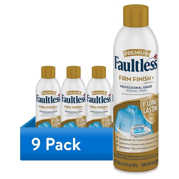 (9 pack) Faultless Brands 20 oz Premium Luxe Finish Ironing Spray for Crisp Fabrics