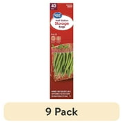 (9 pack) Great Value Double Zipper Half Gallon Storage Bags, 40 Count