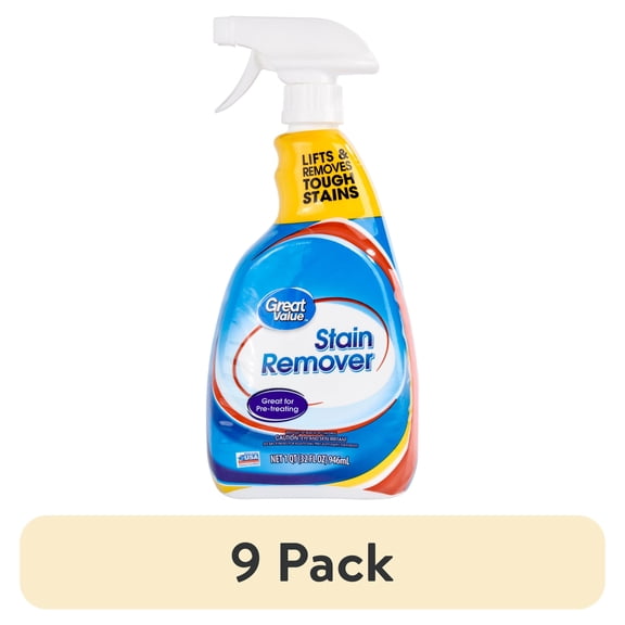 (9 pack) Great Value Laundry Stain Remover, 32 oz