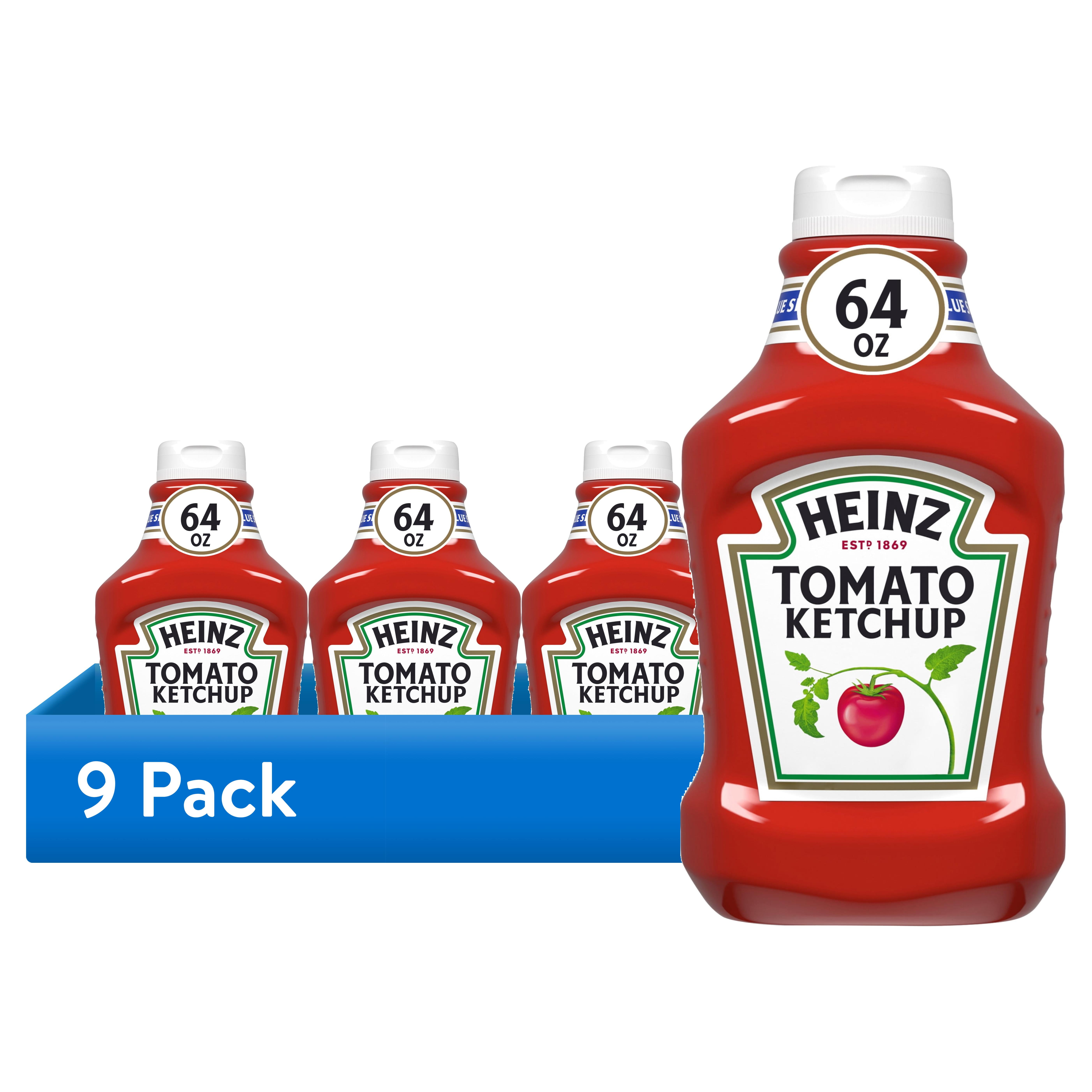 (9 pack) Heinz Tomato Ketchup Value Size, 64 oz Bottle