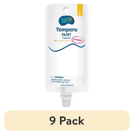(9 pack) Hello Hobby Tempera Paint, White