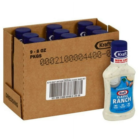 (9 pack) Kraft Classic Ranch Dressing, 8 fl oz Bottle