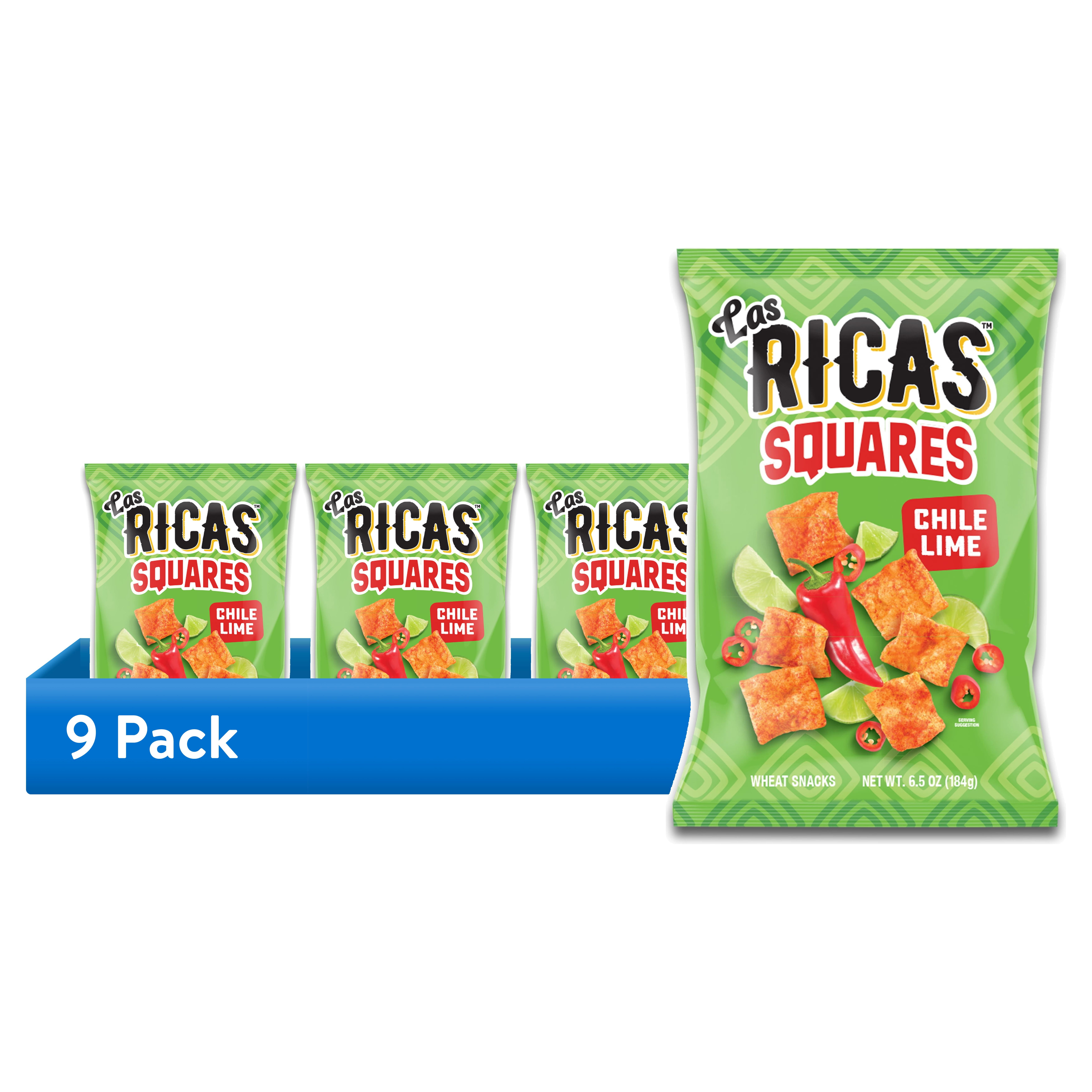 (9 pack) Las Ricas Chile and Lime Squares, 6.5oz Bag