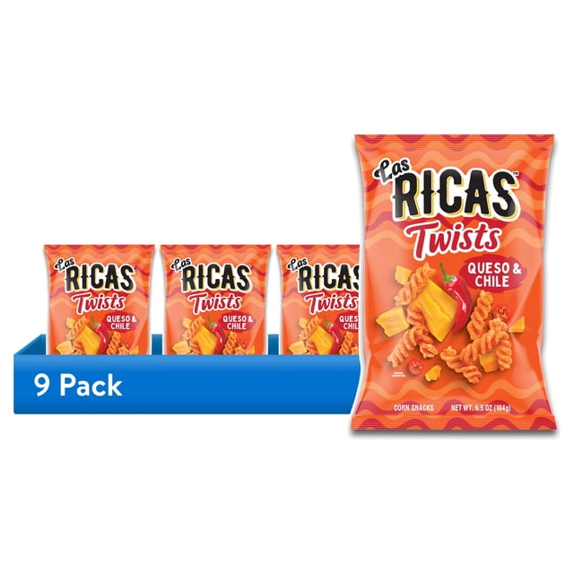 Sticker Queso (9 pack) Las Ricas Queso & Chile Twists, 6.5oz Bag - Walmart Business ...