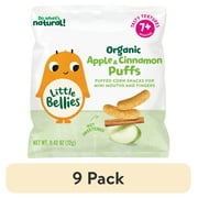9 pack Little Bellies Organic Apple & Cinnamon Puffs Snack, 0.42 oz Bag