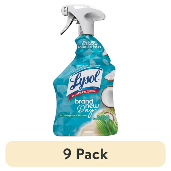 (9 pack) Lysol® All-Purpose Cleaner, Sanitizing and Disinfecting Spray, To Clean and Deodorize, Coconut & Sea Minerals Scent, 32 fl oz