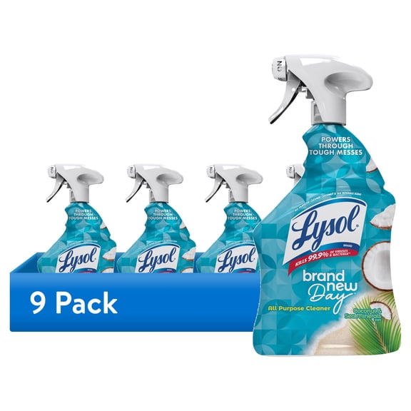 (9 pack) Lysol® All-Purpose Cleaner, Sanitizing and Disinfecting Spray, to Clean and Deodorize, Coconut & Sea Minerals Scent, 32 fl oz