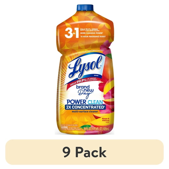 (9 pack) Lysol® Multi-Surface Cleaner - Pourable Brand New Day™ Mango & Hibiscus 9/28 oz.