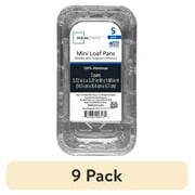 (9 pack) Mainstays Aluminum Mini Loaf Pans, 5 Count Disposable for Easy Cleaning 5.72" x 3.31" x 1.88"