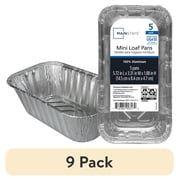(9 pack) Mainstays Aluminum Mini Loaf Pans, 5 Count Disposable for Easy Cleaning