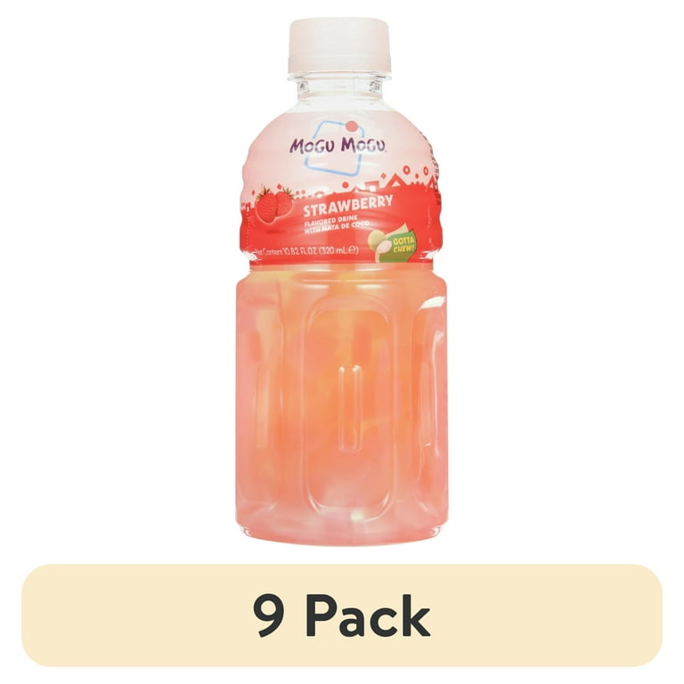 9 pack) Mogu Mogu Aloe Vera Drink with Strawberry Flavor, 10.82 oz