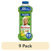 (9 pack) Mr. Clean 2X Concentrated Floor Cleaner, All Purpose Cleaner, Mop Soap, Gain Original, 23 fl oz