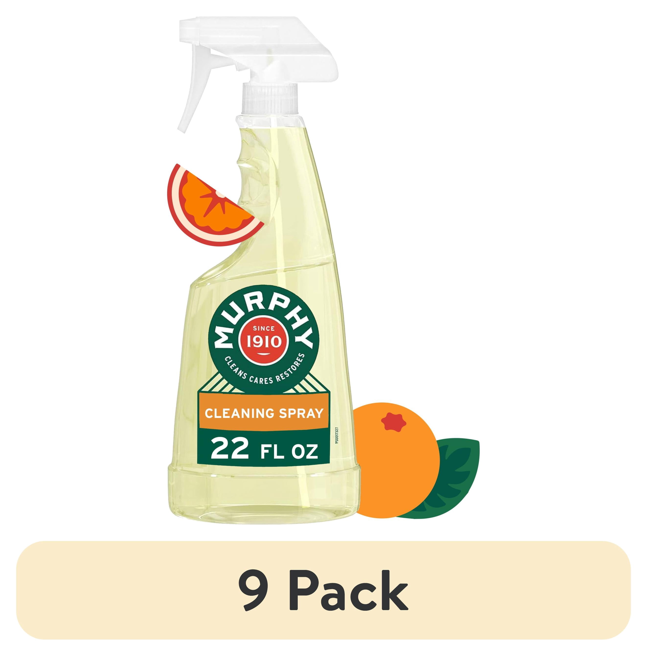 (9 pack) Murphy Oil Soap Cleaning Spray, Wood Cleaner, No-Rinse Floor Cleaner, Orange Scent, 22 fl oz Bottle