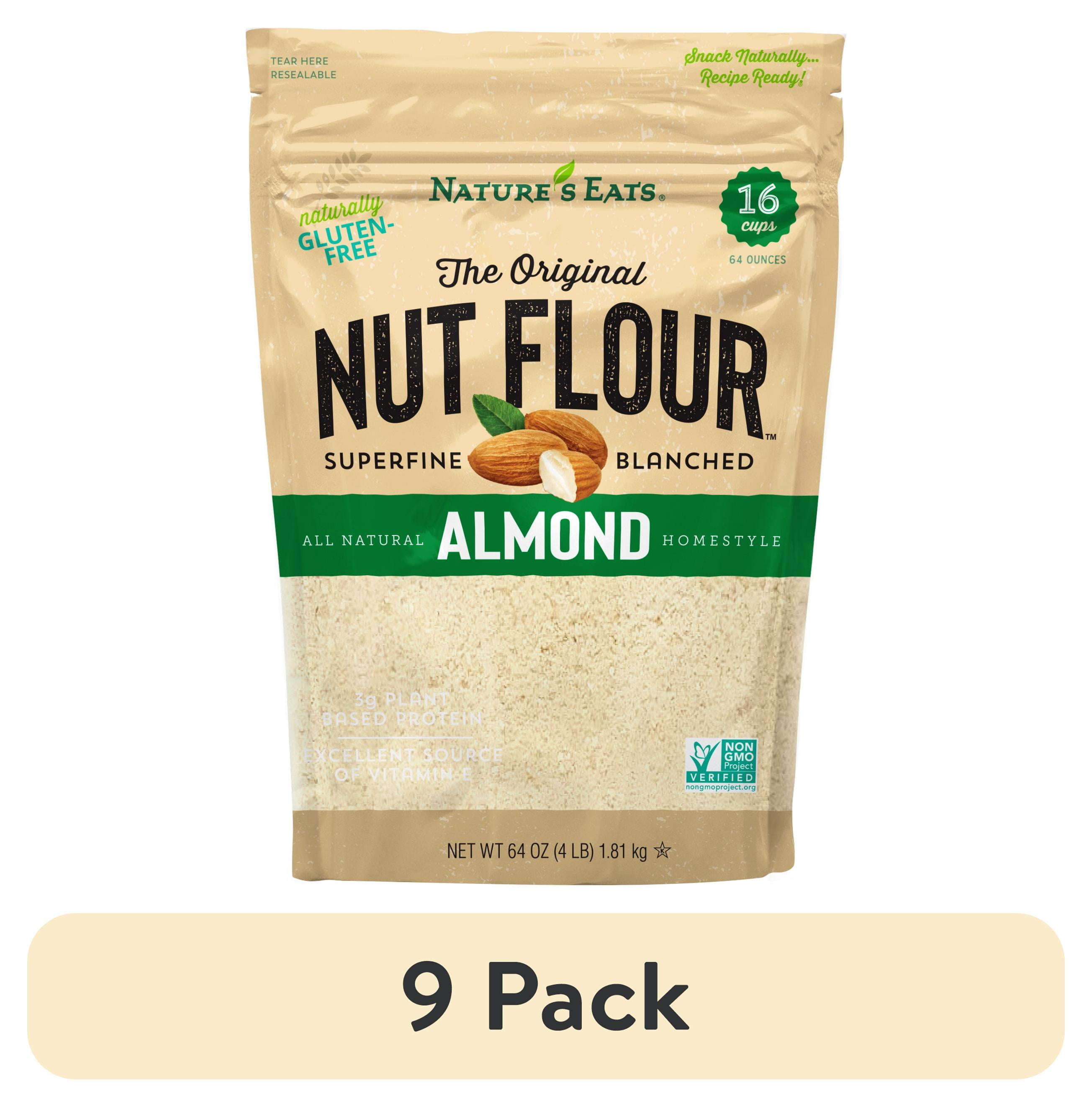 (9 pack) Nature’s Eats Premium Blanched Almond Flour for Baking, Keto & Paleo Friendly, Gluten-Free, Non-GMO, Kosher Certified, 4 lb Bag