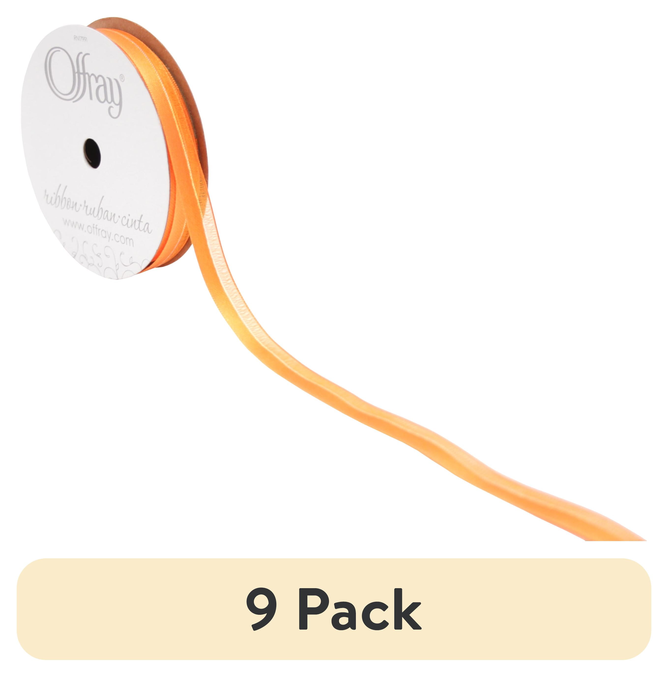 (9 pack) Offray 3/8"x3 Yd Sheer Elegance Ribbon-Torrid Orange