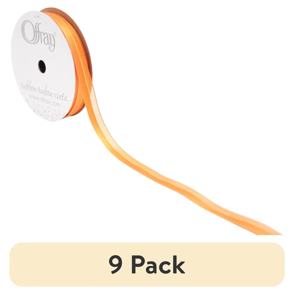 (9 pack) Offray 3/8"x3 Yd Sheer Elegance Ribbon-Torrid Orange