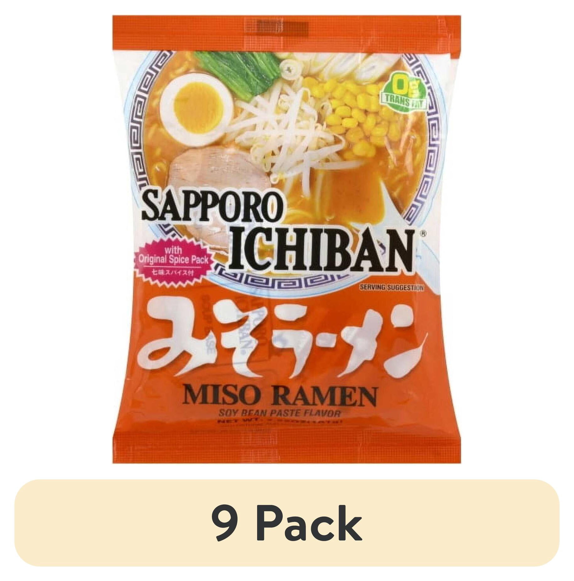 (9 pack) Sapporo Ichiban Miso Ramen, 3.55 oz