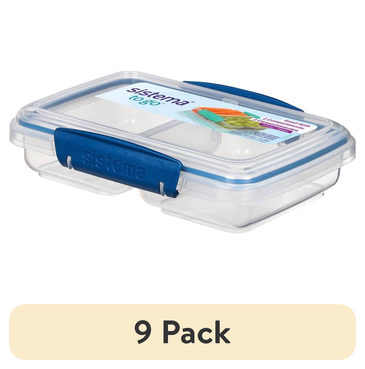 Sistema TO GO Food Storage Containers | Multi Split Meal Prep Boxes | With Partitions and Clips | 820ml | BPA Free | 5 Count
