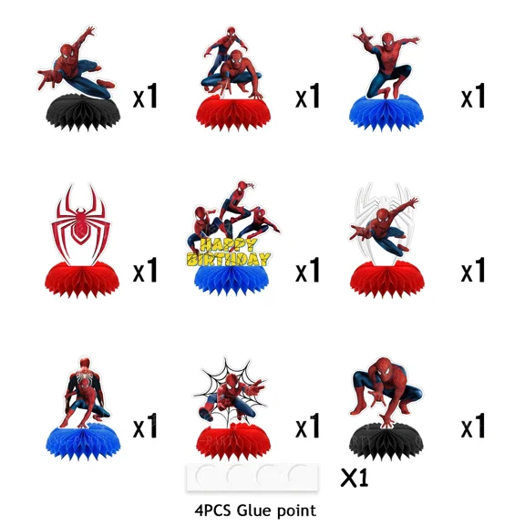 9 pack Spider Man Party Honeycomb Centerpiece Table Decorations Birthday Party Decorations Stitch Theme Birthday Party Supplies