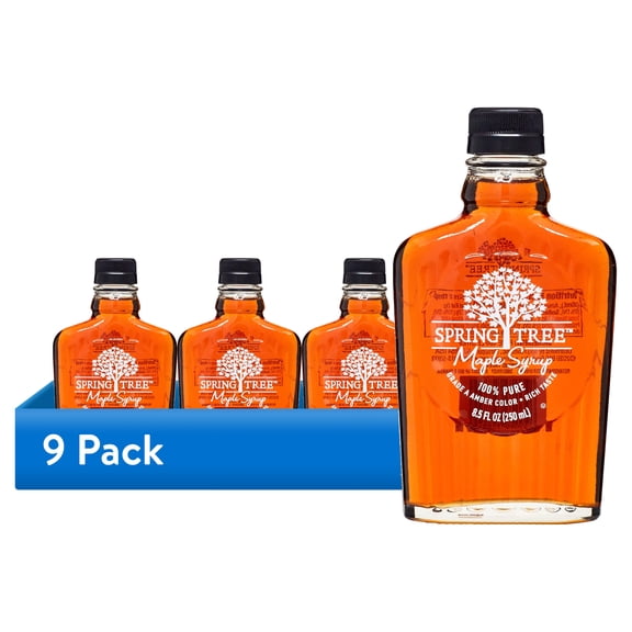 (9 pack) Spring Tree 100% Pure Maple Syrup, Kosher, 8.5 oz