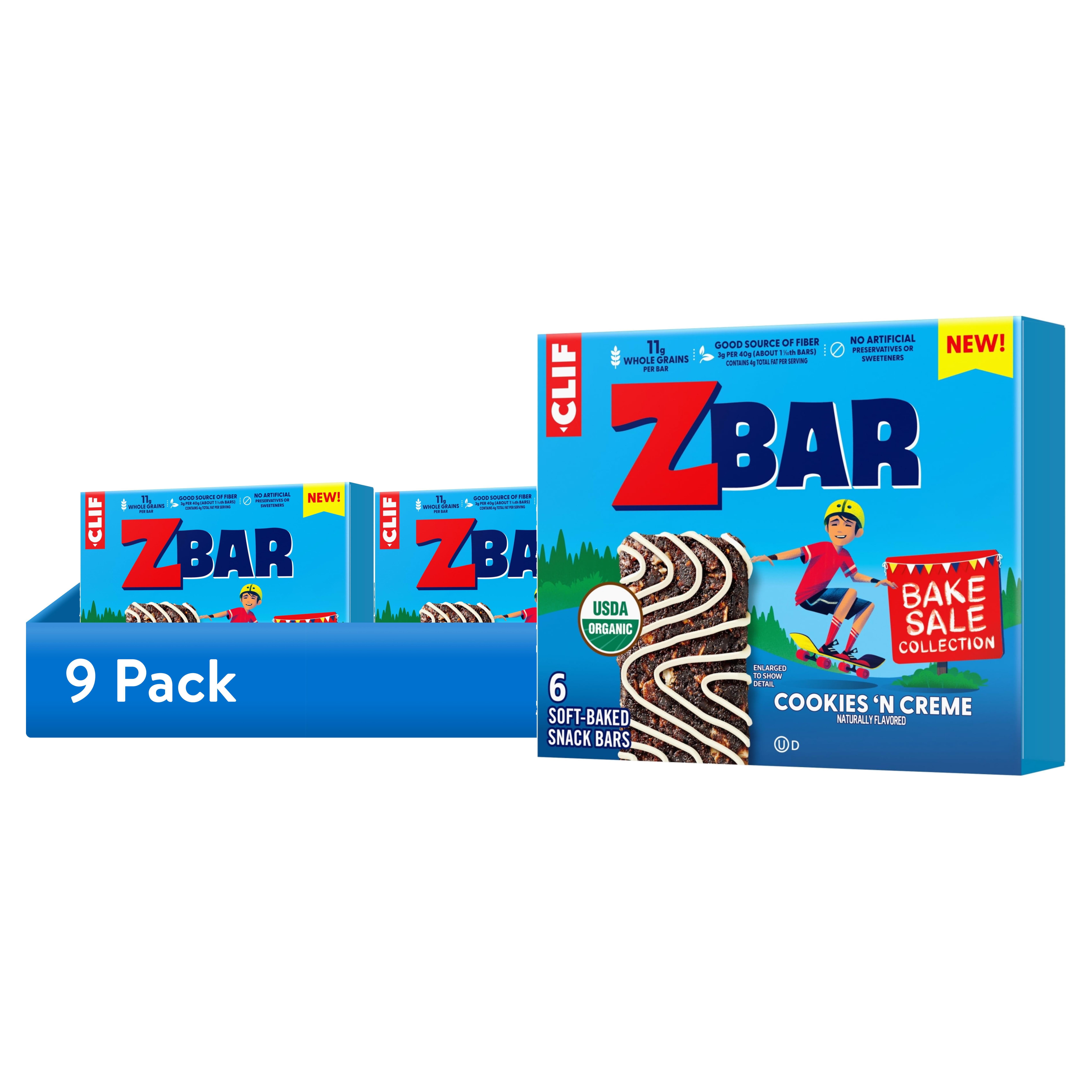 (9 pack) Zbar Cookies 'N Creme Soft-Baked Energy Snack Bars, Organic Granola Bars, Snacks for Kids, 6 Count