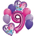 thumbnail image 1 of 9 pc My Little Pony Heart Balloon Bouquet 9th Birthday Party Decoration Birthday, 1 of 6