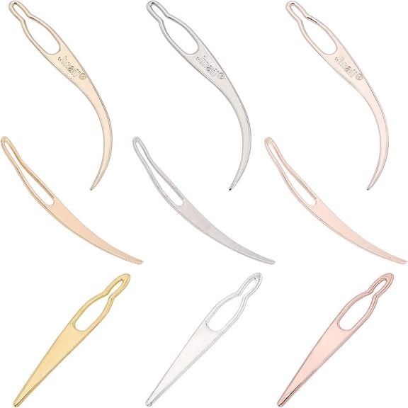 9 pcs 9 styles Dreadlocks lnterlock Needle Tool Iron Sisterlock Crochet Tool Easyloc Hair Needle for DIY Hair Braiding Tightening Accessories Hole: 3.5~5.5mm