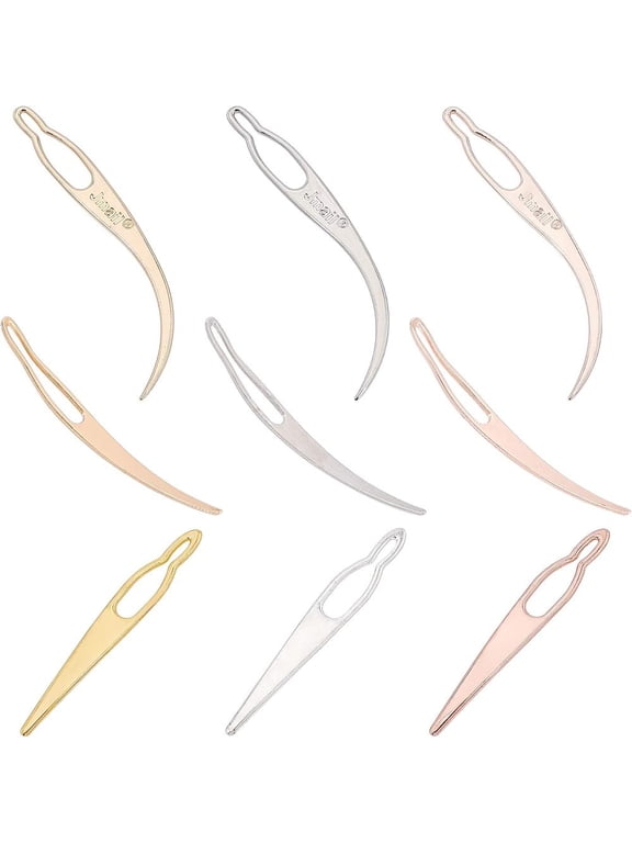 9 pcs 9 styles Dreadlocks lnterlock Needle Tool Iron Sisterlock Crochet Tool Easyloc Hair Needle for DIY Hair Braiding Tightening Accessories Hole: 3.5~5.5mm