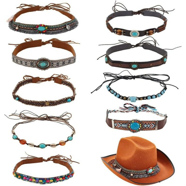 9 pcs Cowboy Hat Bands 9 Styles Replacement Hat Belt Mixed  display picture 2