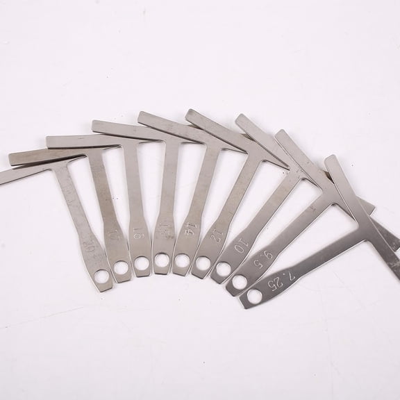 9 pcs Guitar Radius Gauge Set Stainless Steel T-shaped Guitar Builder Tool For Guitar Repair Bass Music Tool Kit Silver
