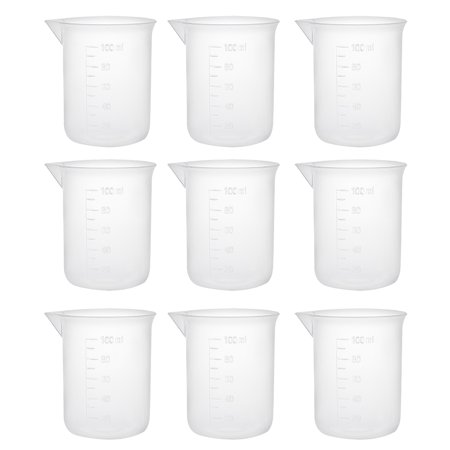 9 pcs Measuring Cup Labs PP Graduated Beakers 100ml