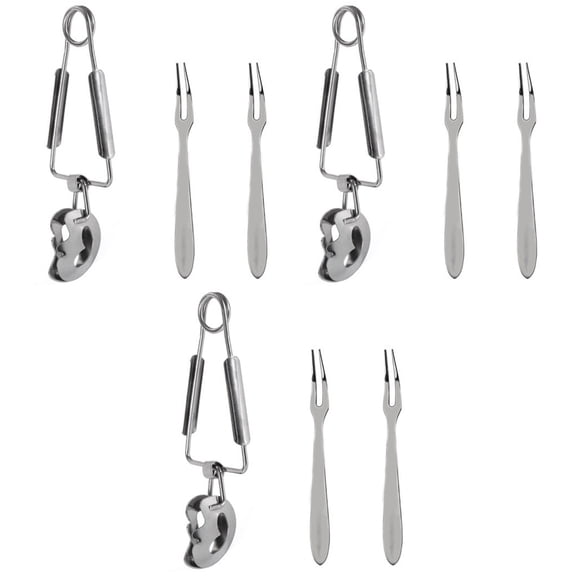 CIMAXIC Plated Silver Snail Tongs, Stainless Steel, Ergonomic Handle for Home 3Sets