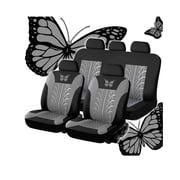 9-piece Full Set of Universal Car Seat Covers, Embroidered Car Seat Protector, Interior Accessories for Cars, Waterproof & Stylish Seat Covers for Vehicles