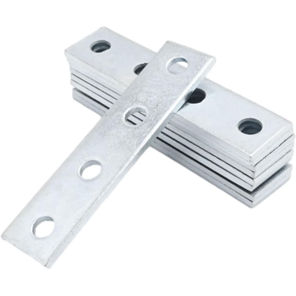 9 Pcs 4 Hole Flat Plate Connector Bracket Galvanized Steel Compatiable with 1/2" Bolt in 1-5/8" Strut Channel Heavy Duty (Thickness 5mm)