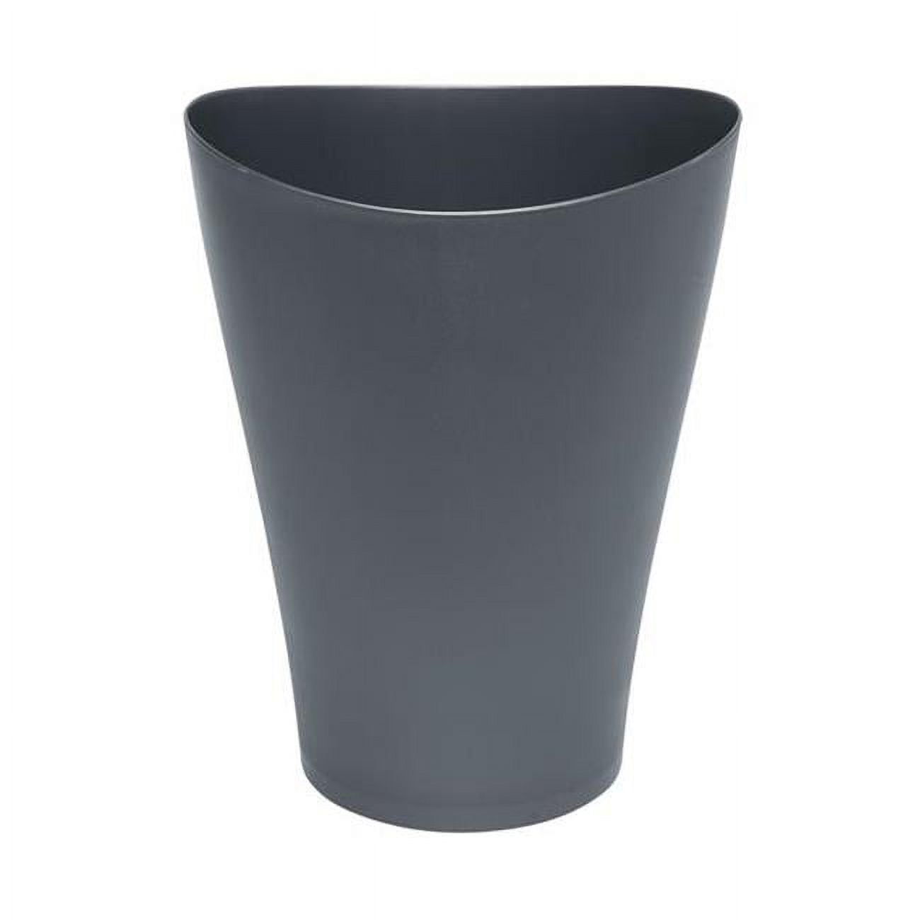Gray Plastic Bathroom Vanity Wastebasket, 2.25 Gallon