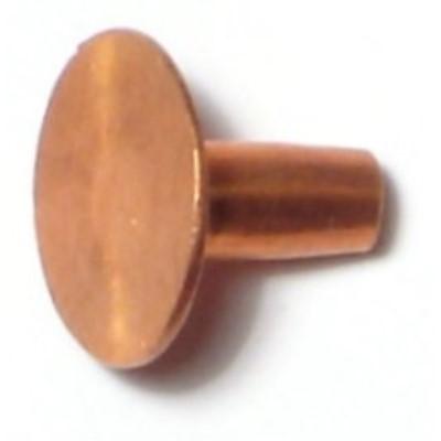 #9 x 0.47" x 3/8" Copper Flat Countersunk Head Belt Rivets (60 pcs.)