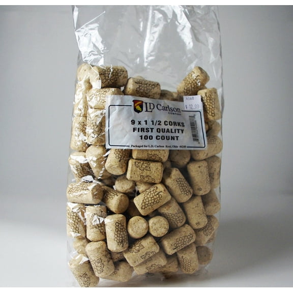 9 x 1 1/2 First Quality Straight Wine Corks 100 ct